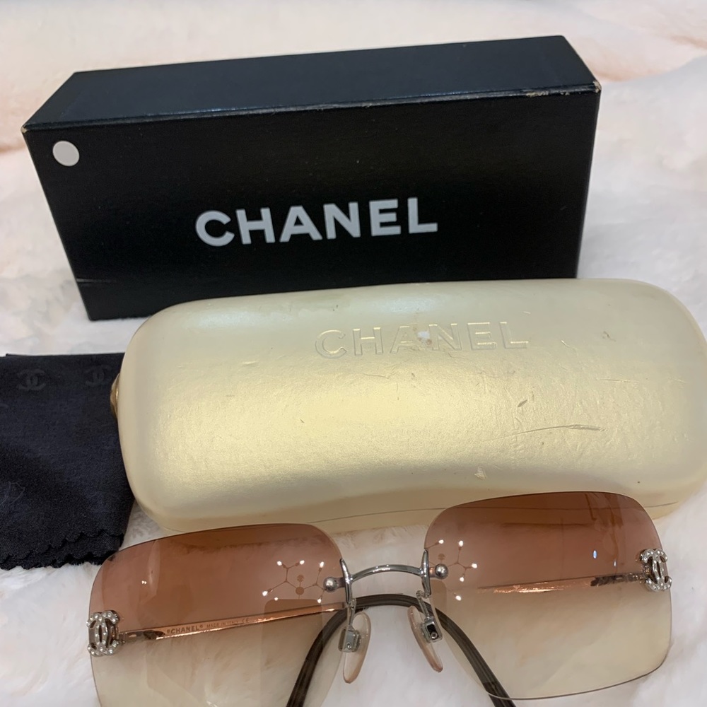 Vintage Chanel rimless sunglasses.